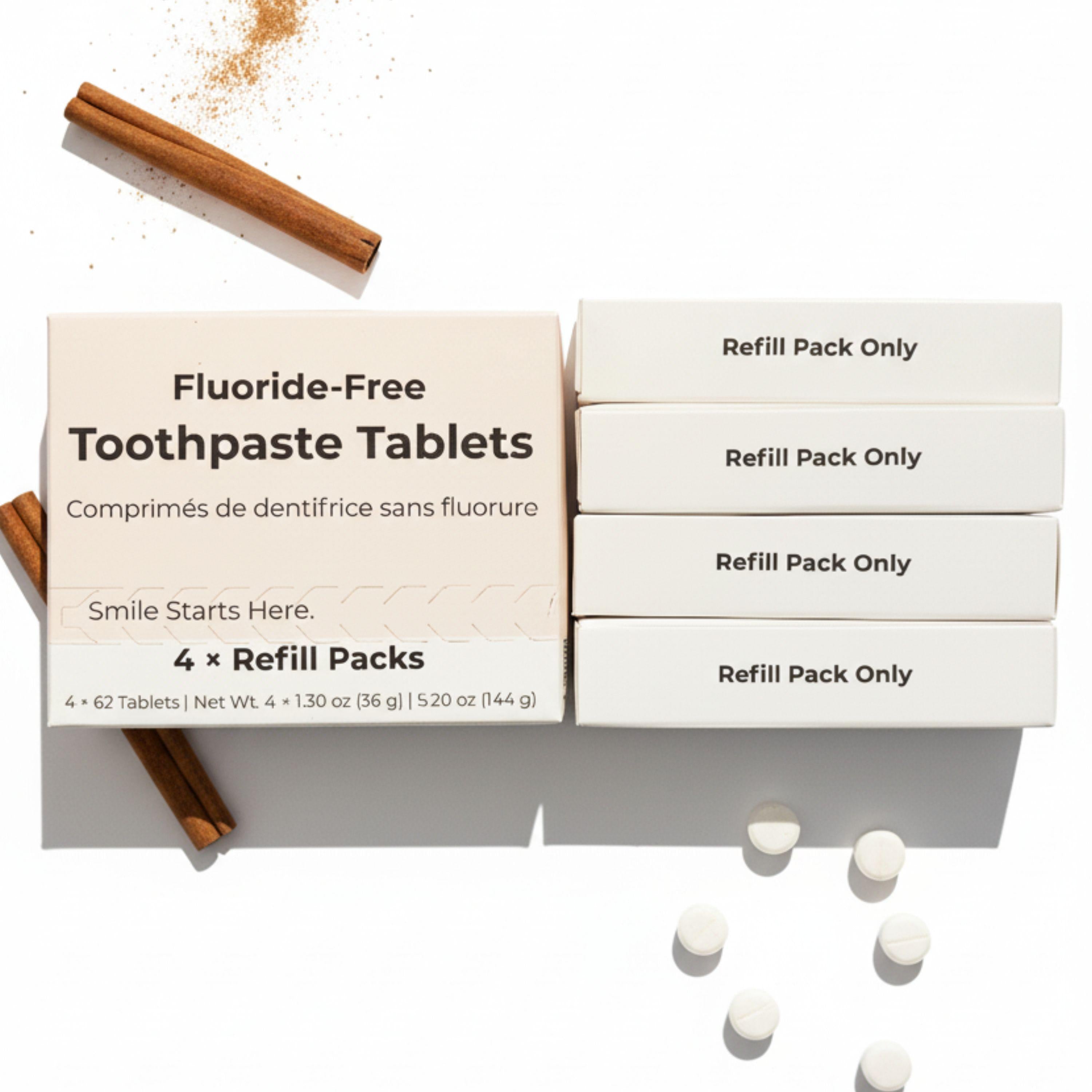 Fluoride-free-4-month-cinnamn-toothpaste tablets