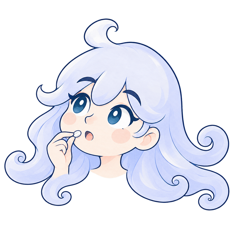 Tidalove original mermaid mascot — mouthwash chew step