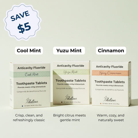 Tidalove Solid Toothpaste Trio (with Fluoride + nHAp)