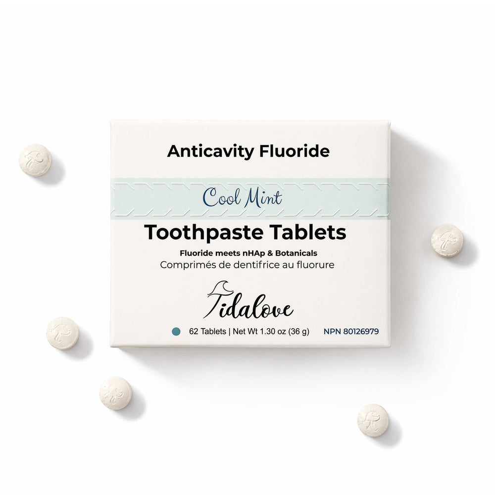 Tidalove Cool Mint toothpaste tablets with fluoride