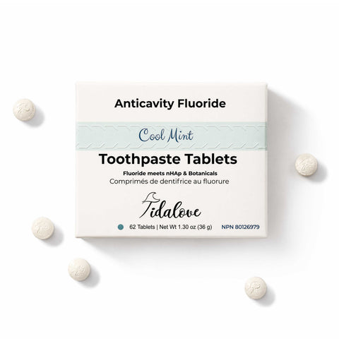 Tidalove Cool Mint toothpaste tablets with fluoride